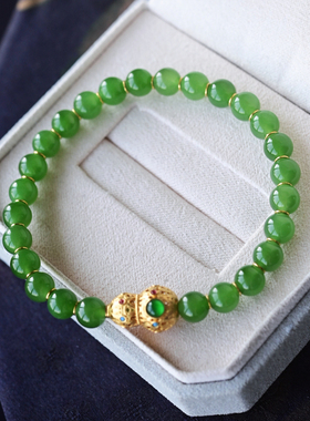 一斤钻戒天然和田碧玉18K金