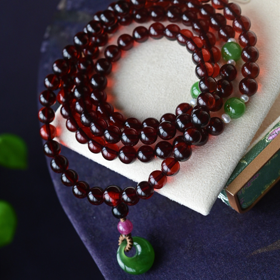 一斤钻戒 天然血珀108颗手链项链 珠子干净透亮 碧玉碧玺珍珠配饰,珠宝/钻石/翡翠,手饰,淘宝优惠券,粉丝福利购,淘宝优惠卷