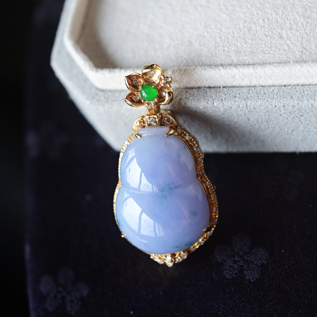 一斤钻戒天然缅甸A货翡翠18K金