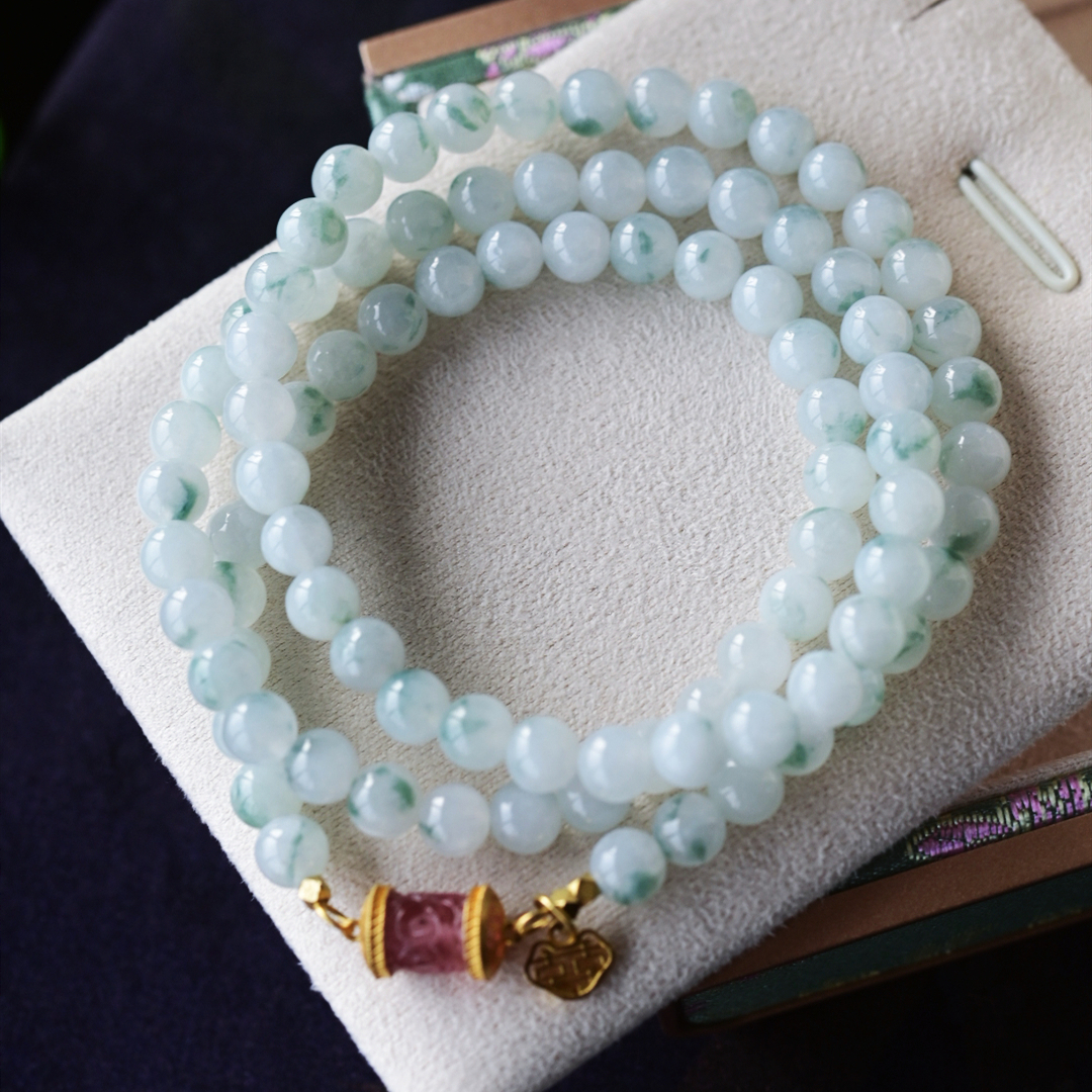 一斤钻戒天然缅甸A货翡翠18K金