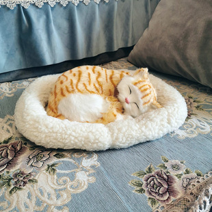 会呼吸的猫仿真猫模型摆件毛绒睡狗认知症老人情绪安抚宠物疗法
