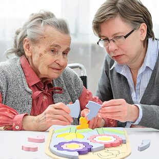 阿尔兹海默症老年痴呆患者木质立体拼图益智防痴呆养老院玩具