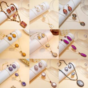 土耳其变色苏丹石首饰套装轻奢高级感925银针耳环戒指项链套装女