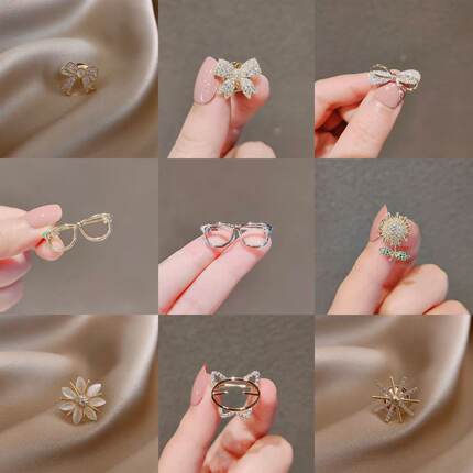 小胸针蝴蝶结防走光胸针高级感百搭免缝衬衣防走光扣别针服装配饰