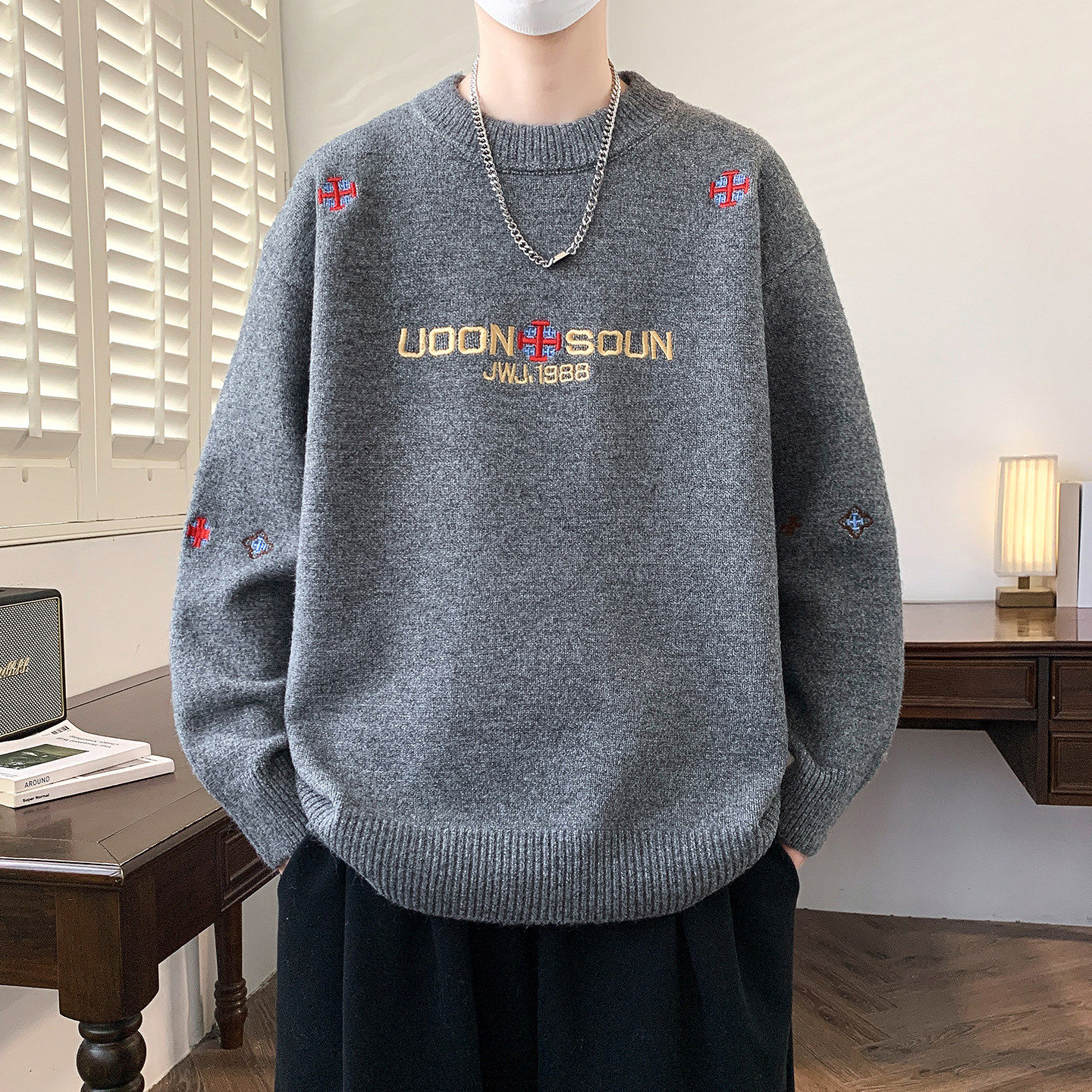加厚保暖毛衣宽松潮流男生针织衫
