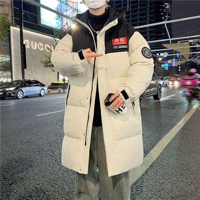 不起球不褪色加厚中长款保暖棉服