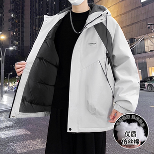 加棉加厚棉衣男生冬季新款青少年大学生保暖帅气外套上衣服男装士