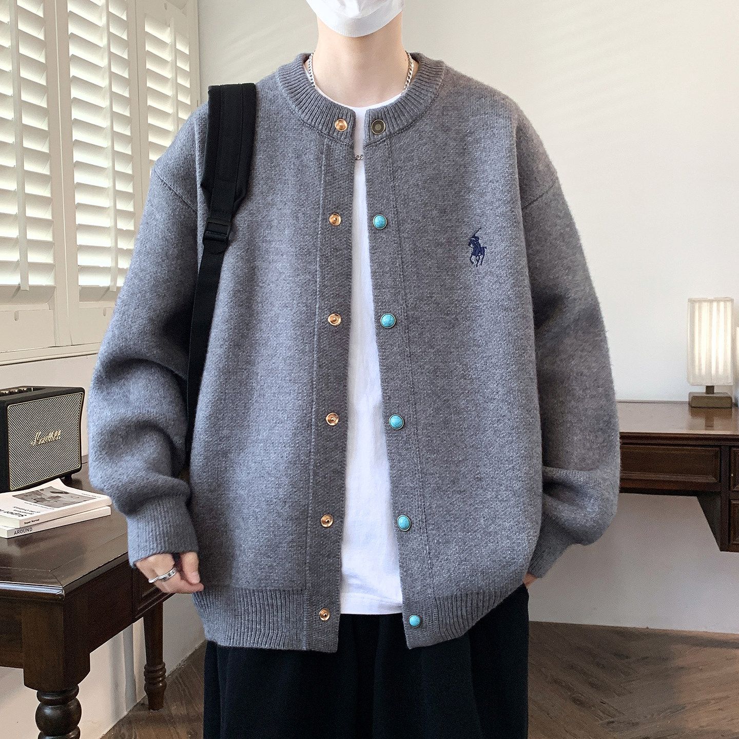 秋冬季新款开衫针织外套男生青少年大学生休闲加厚毛衣男装士潮牌,男装,针织衫/毛衣,淘宝优惠券,粉丝福利购,淘宝优惠卷