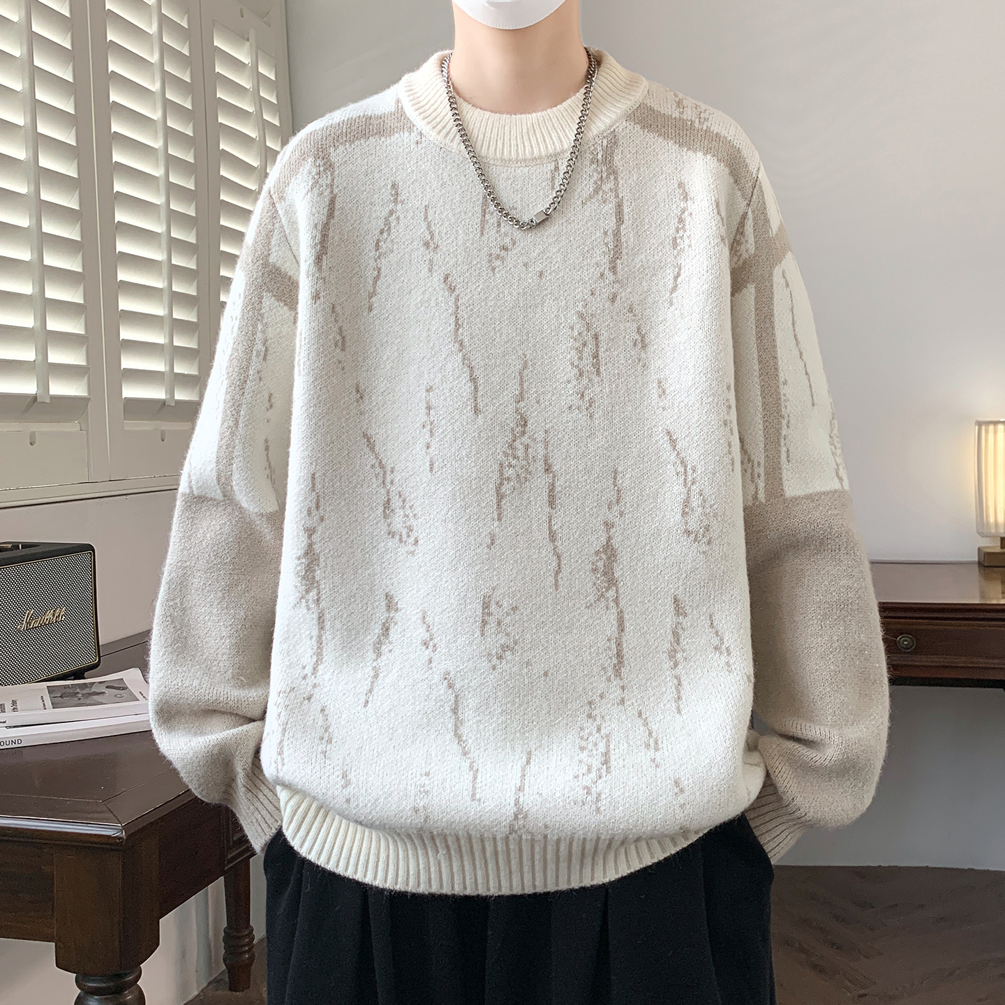 加厚保暖毛衣宽松潮流男生针织衫