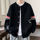 开衫 士 青少年大学生休闲潮牌加厚毛衣男装 针织外套男生秋冬季 新款