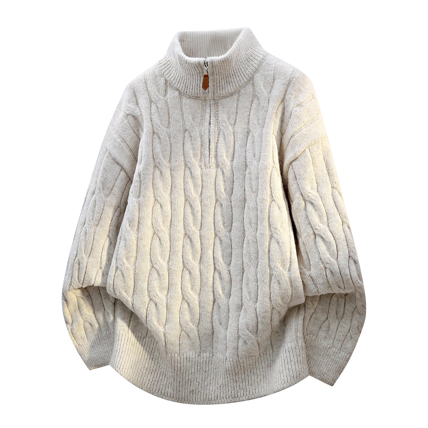 半拉链立领毛衣男孩秋冬季初高中学生青少年新款针织打底衫男装士