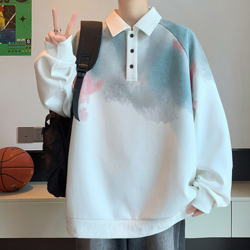 不起球不褪色卫衣宽松polo衫男生