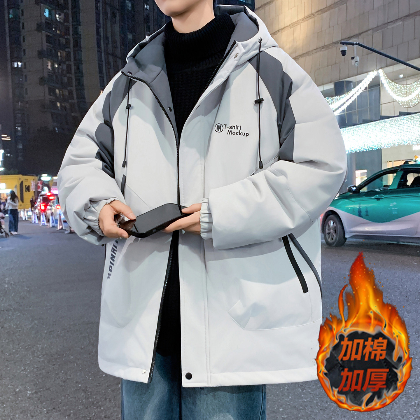 秋冬季新款外套男生初高中学生加厚夹克青少年男装士保暖棉衣服潮