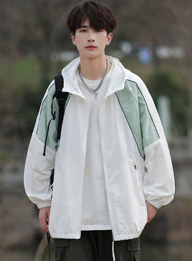 防晒衣男孩15岁夏季薄款青少年潮流13透气冰丝初中学生外套防晒服