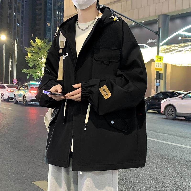 加绒加厚保暖夹克潮流宽松冲锋衣