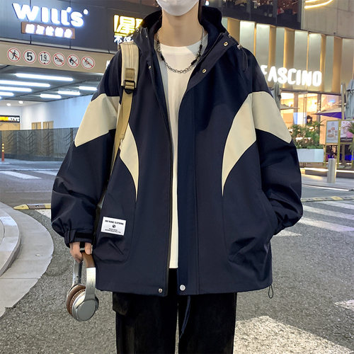 连帽春秋季夹克潮流宽松冲锋衣