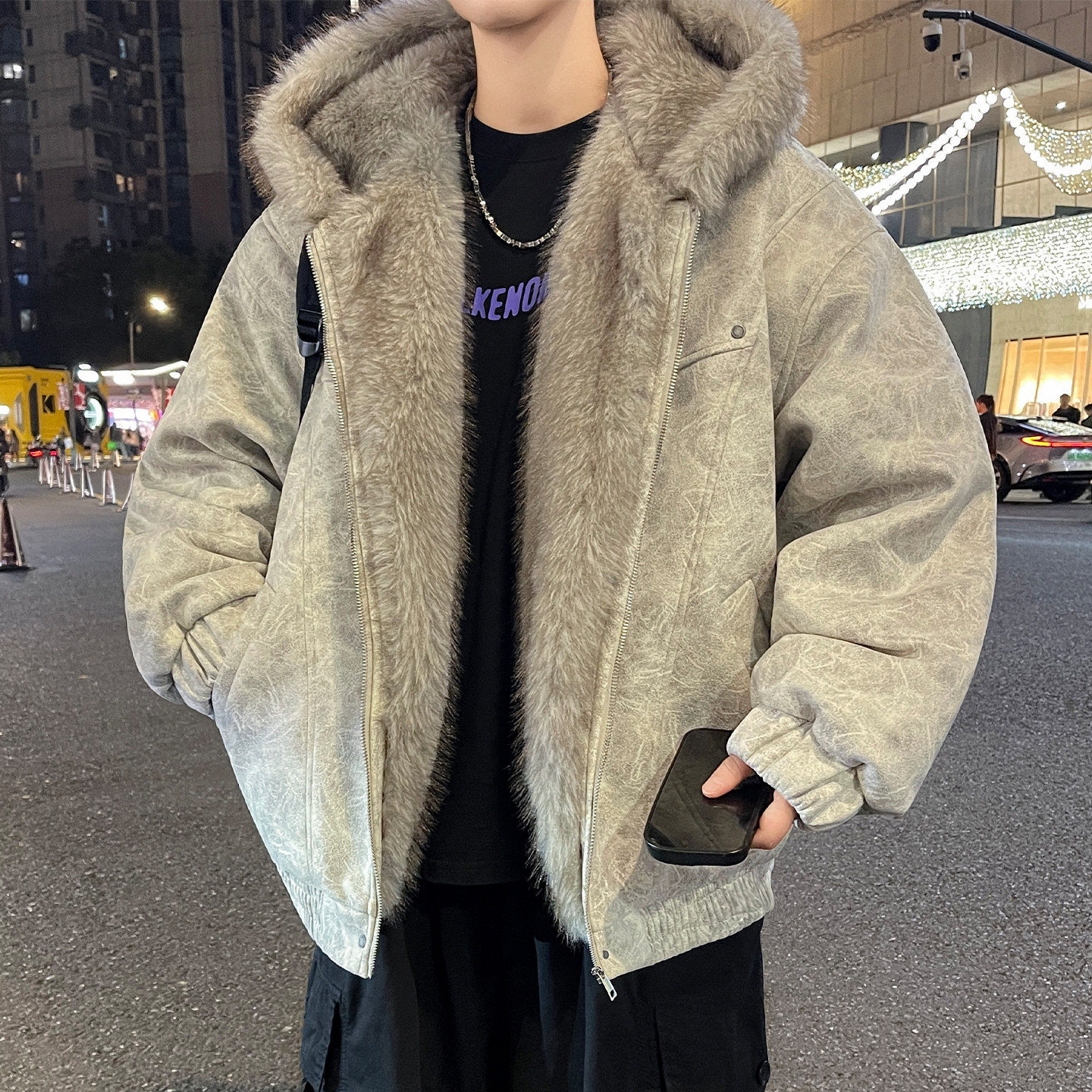 美式冬季新款棉衣外套男生青少年加棉加厚保暖棉服男装士派克服潮