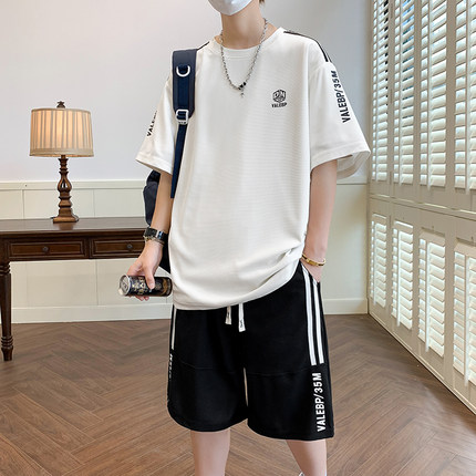 夏季薄款短袖t恤男孩12-15岁初中学生帅气青少年大童男装运动套装