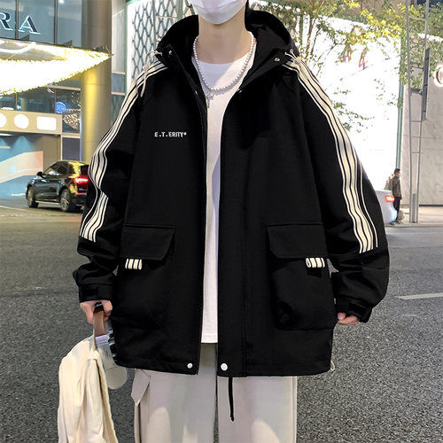 加绒加厚保暖夹克潮流宽松冲锋衣