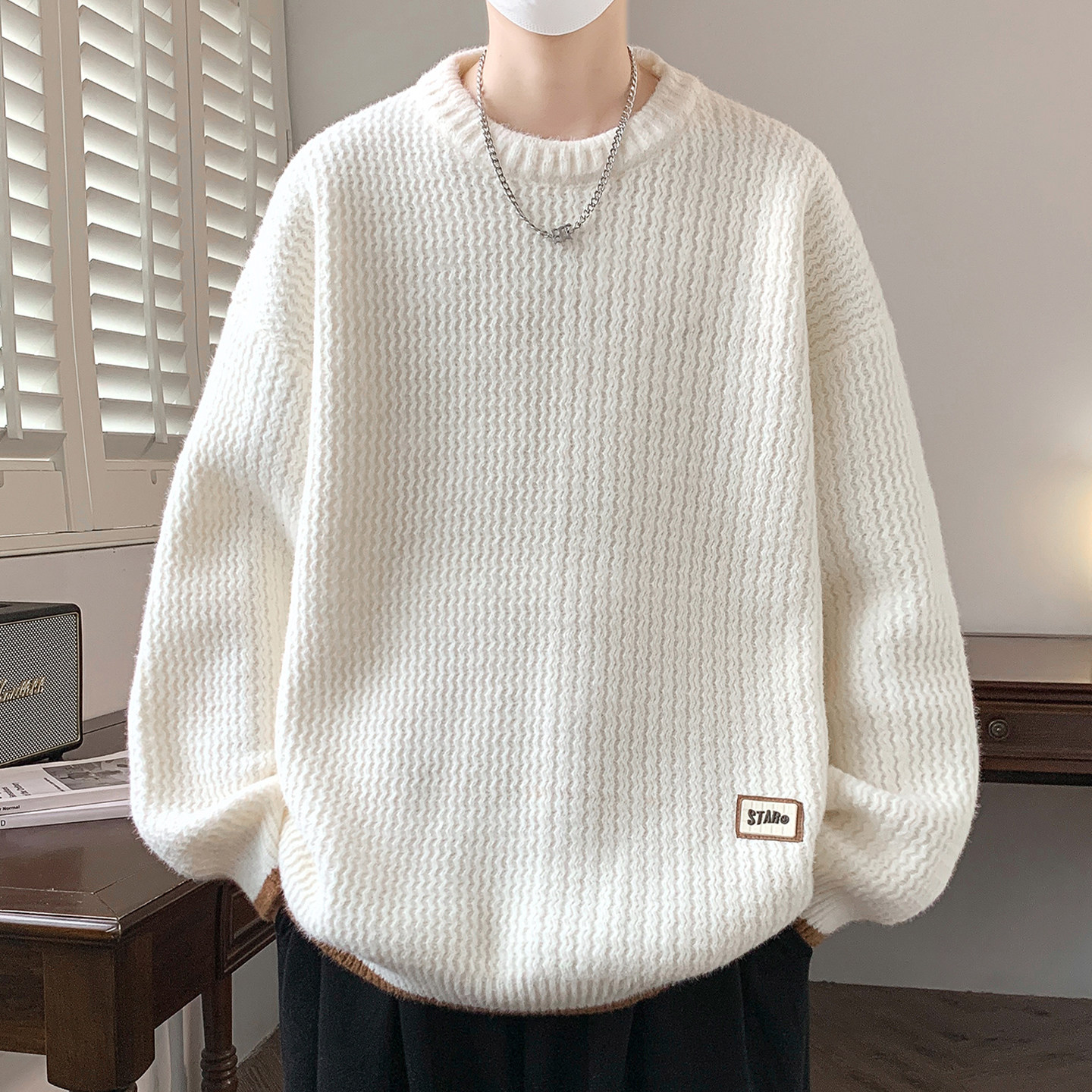 毛衣男生秋冬季新款加厚潮中学生青少年大童内搭打底针织衫男装士