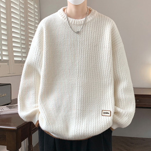 毛衣男生秋冬季新款加厚潮中学生青少年大童内搭打底针织衫男装士