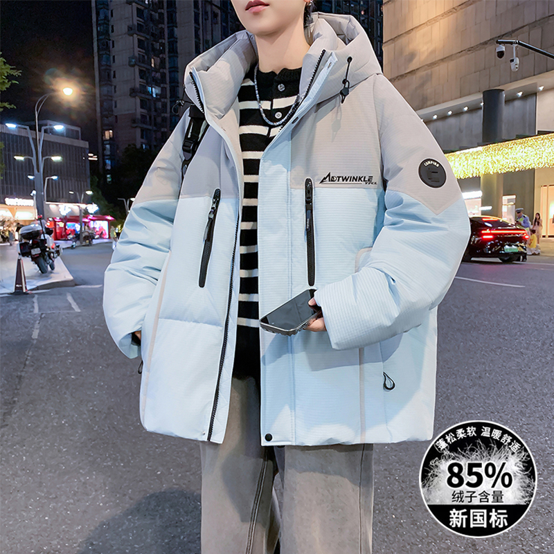 羽绒服男孩中学生加厚保暖大童青少年帅气冬季新款鸭绒外套男装潮