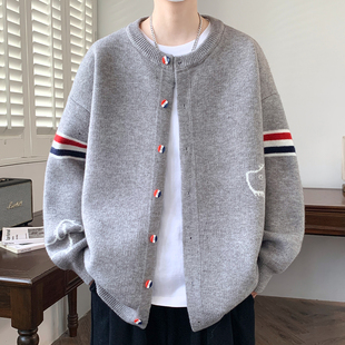 开衫针织外套男生秋冬季新款宽松毛衣青少年初高中学生休闲男装士