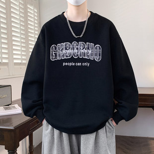 春秋季卫衣男孩初中高中学生长袖t恤青少年帅气大童男装圆领上衣