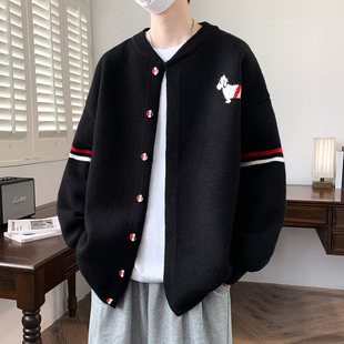 开衫毛衣男生秋冬季新款青少年大学生加厚保暖休闲针织外套男装士