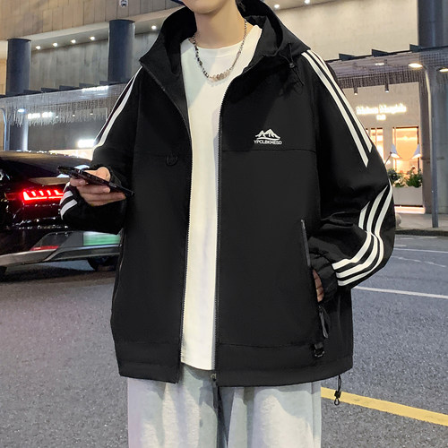 不起球不褪色夹克宽松帅气男生潮