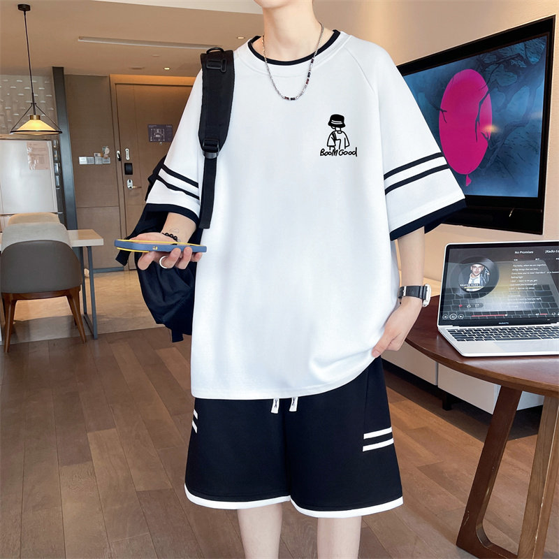 凉感透气青少年夏季短袖T恤套装