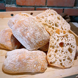 无任何添加蔗糖无代糖面包20%全麦恰巴塔 无油无糖意式早餐面包