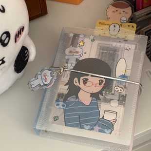 喷嚏士多原创 眼镜猫猫M5三折活页壳 手帐活页本PP材质送挂坠小卡