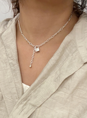 纯银锁爱心项链可调节s925小众设计原创闺蜜礼物简约时尚通勤女款