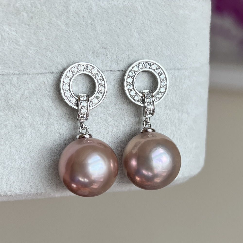 S925银 大颗粒极亮正圆微暇 天然紫色系珍珠耳环耳钉11.8mm圆圈,珠宝/钻石/翡翠,耳饰,淘宝优惠券,粉丝福利购,淘宝优惠卷