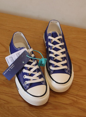 EVENSTAR宝蓝色帆布鞋2025新款男女学生情侣百搭休闲港风1970板鞋