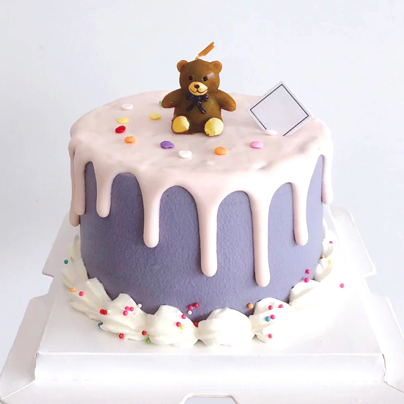 小熊蜡烛蛋糕装饰  韩国ins卡通泰迪熊生日蜡烛儿童派对烘焙装扮
