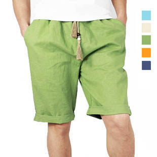 Shorts suitable for men and women for leisure, beach trousers for beloved, cotton and linen, plus size