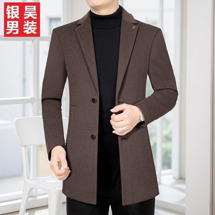 双面羊毛呢大衣男秋冬季新品休闲脱卸内胆加厚中长款青年呢子外套