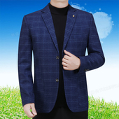 西服外套男休闲上衣胖子加肥商务韩版 西装 中厚新品 帅气爸爸春秋季