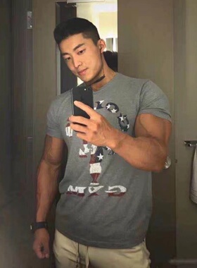 Gold's Gym金吉姆运动男女健身短袖肌肉大码健美上衣弹力纯棉T恤