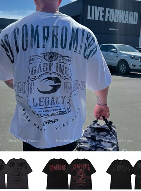 GASP原版同款版型面料妥协短袖美式高街健身服宽松大码运动T恤潮