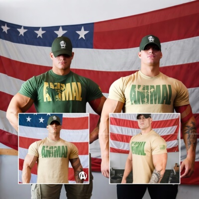 男宽松印花肌肉健身短袖T恤