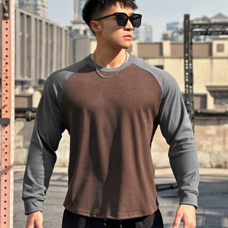 肌肉健身兄弟新款秋季运动套头双