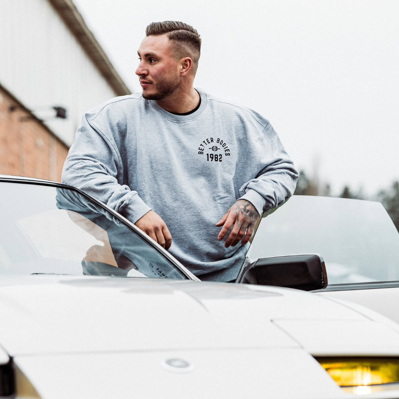 MuscleGod训练圆领长袖卫衣男保暖健身衣宽松显壮美式大码套头衫