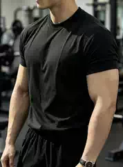 Mgf New Heavyweight T-Shirt with Shoulder Pads, Short-Sleeved, Round Neck, Men's Summer Versatile Style