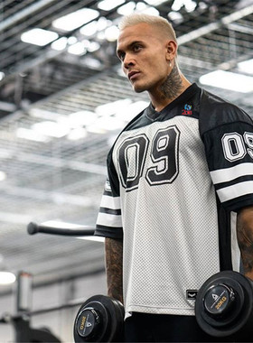 球星运动休闲t恤男夏季透气健身衣服训练短袖宽松速干跑步大码