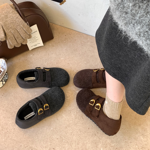 加绒厚底内增高保暖勃肯女鞋