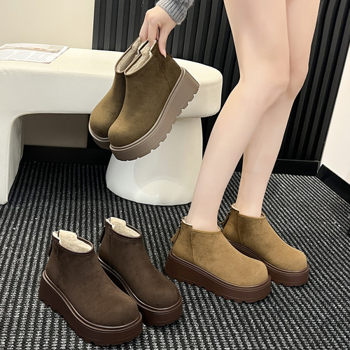 无注册商标厚底增高加绒保暖鞋