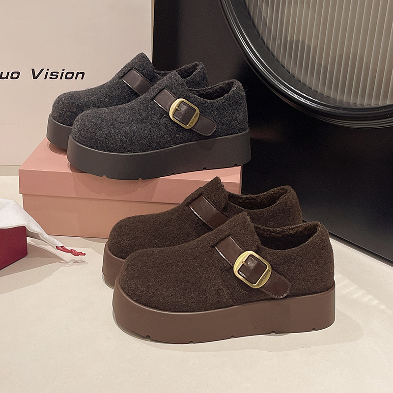 加绒保暖毛毡加绒保暖勃肯鞋棉鞋